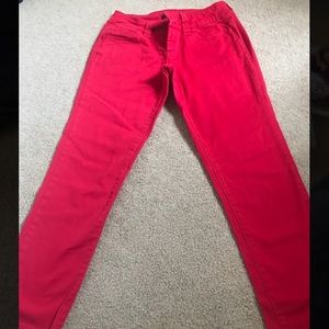 Red pants.